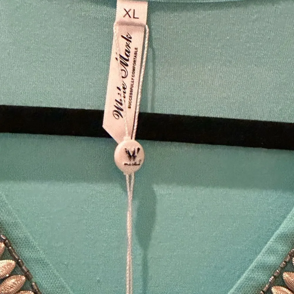 White Mark Womens V Neck Short Sleeve Tunic Top mint Women's Top - Picture 9 of 14